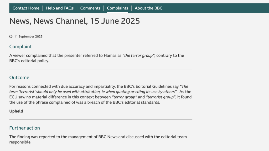 BBC upholds complaint