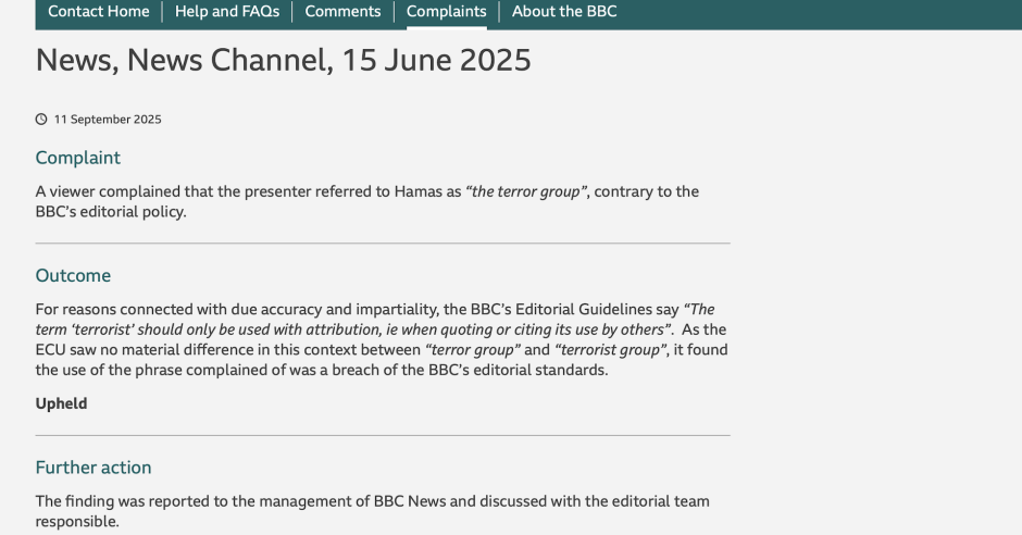BBC upholds complaint