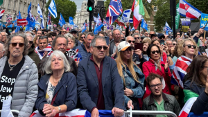 Rally against antisemitism outside Downing Street