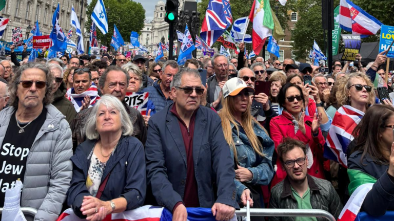 Rally against antisemitism outside Downing Street