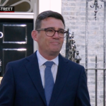Andy Burnham outside Downing Street, becoming Prime Minister